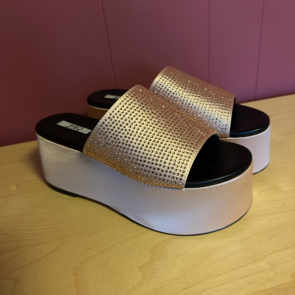 ZigiNY Gio Jewel Chic Platform Slide Sandals - Rose Gold